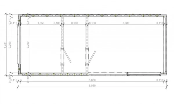 V7 6X2M CABINA SAUNA CONTENEDOR - Imagen 3