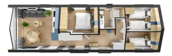 Casa contenedor JB Luz de Luna con 4 dormitorios y 56,8 m². - Imagen 6